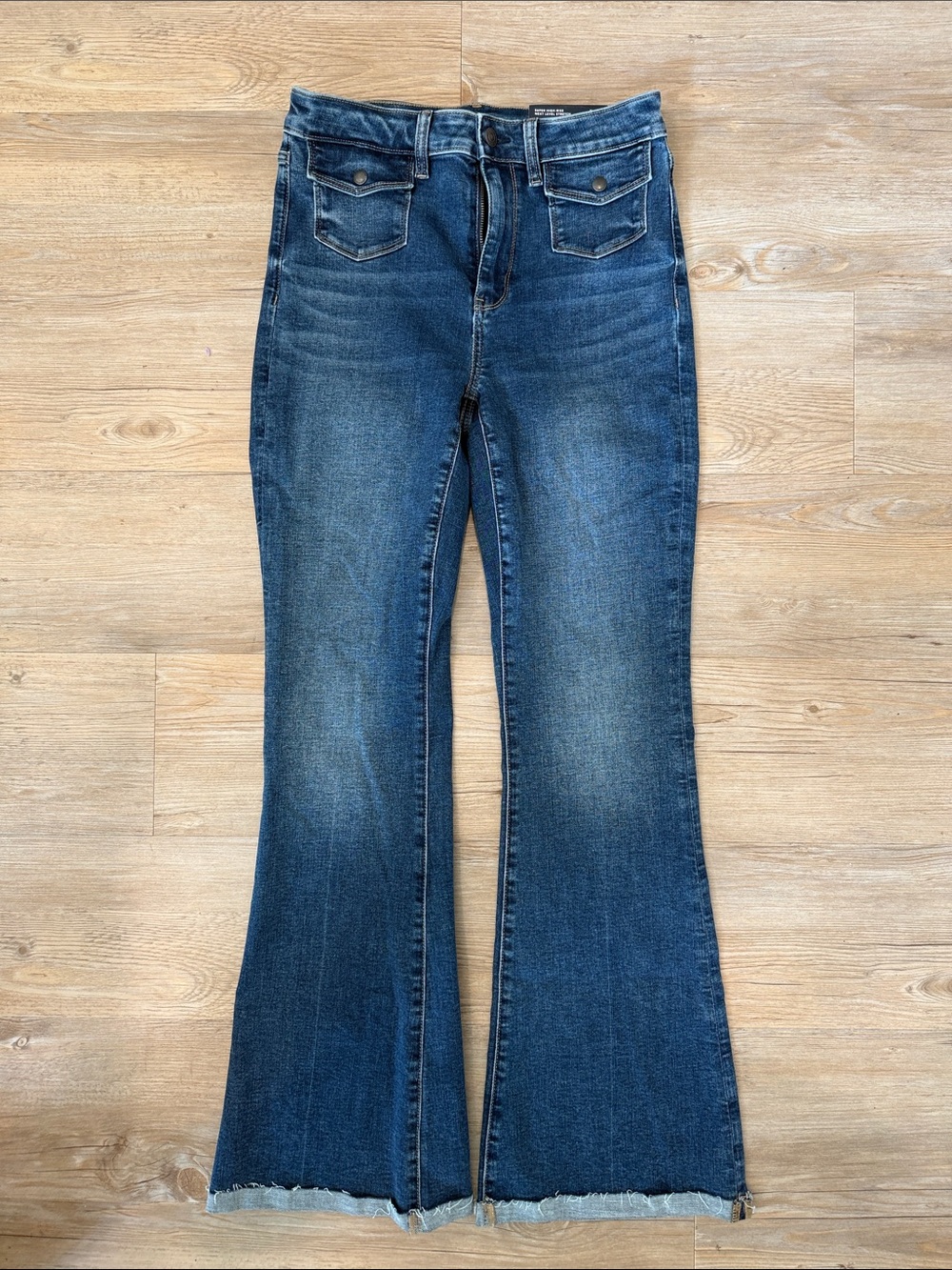 American Eagle Outfitters Dark Blue High-Rise Flare Jeans